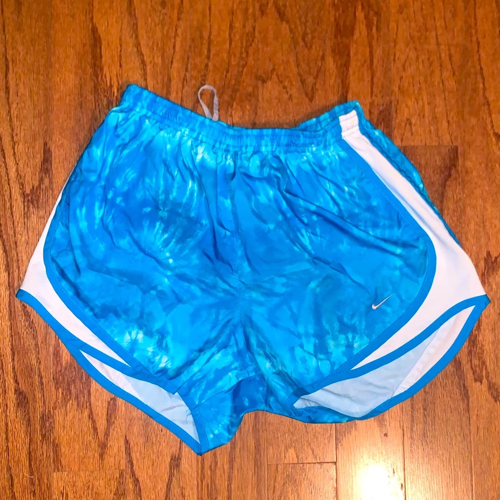 Nike shorts bright blue tie dye